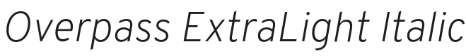 Overpass ExtraLight Italic Font Preview