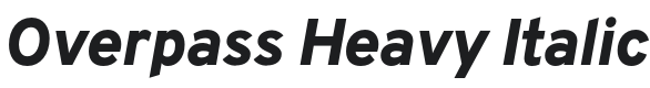 Overpass Heavy Italic Font Preview