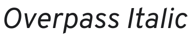 Overpass Italic Font Preview