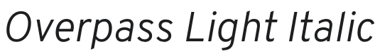 Overpass Light Italic Font Preview