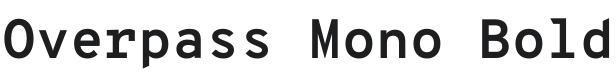 Overpass Mono Bold Font Preview