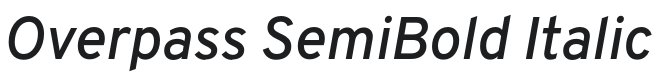Overpass SemiBold Italic Font Preview
