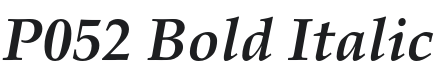 P052 Bold Italic Font Preview