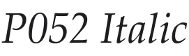 P052 Italic Font Preview