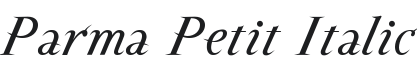 Parma Petit Italic Font Preview