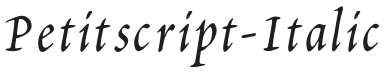 Petitscript-Italic Font Preview