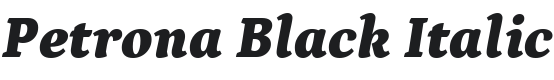 Petrona Black Italic Font Preview