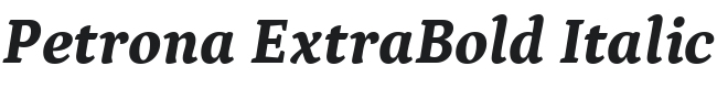 Petrona ExtraBold Italic Font Preview