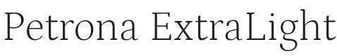 Petrona ExtraLight Font Preview