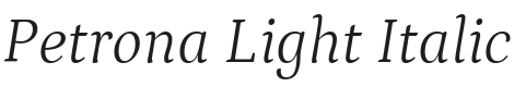 Petrona Light Italic Font Preview