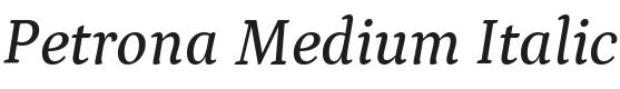 Petrona Medium Italic Font Preview