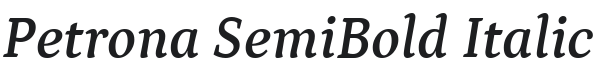 Petrona SemiBold Italic Font Preview