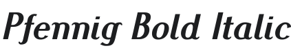 Pfennig Bold Italic Font Preview