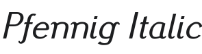 Pfennig Italic Font Preview