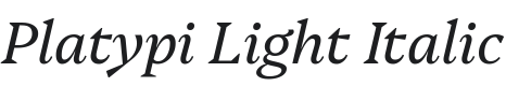 Platypi Light Italic Font Preview