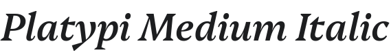 Platypi Medium Italic Font Preview