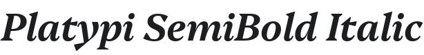 Platypi SemiBold Italic Font Preview
