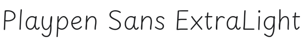 Playpen Sans ExtraLight Font Preview