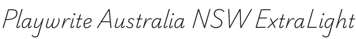 Playwrite AU NSW ExtraLight Font Preview