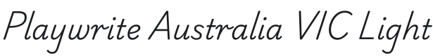 Playwrite AU VIC Light Font Preview