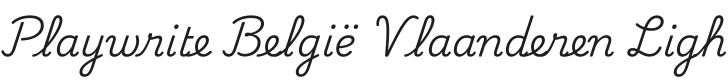 Playwrite BE VLG Light Font Preview