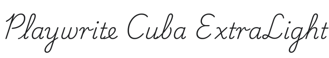 Playwrite CU ExtraLight Font Preview