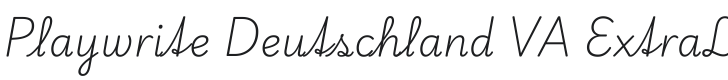 Playwrite DE VA ExtraLight Font Preview