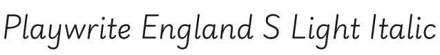 Playwrite GB S Light Italic Font Preview