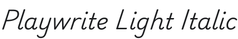 Playwrite Light Italic Font Preview