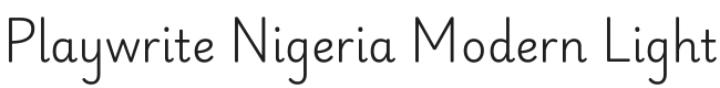 Playwrite NG Modern Light Font Preview