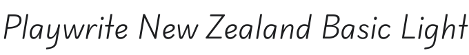 Playwrite NZ Basic Light Font Preview