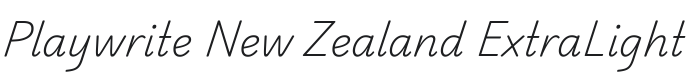 Playwrite NZ ExtraLight Font Preview