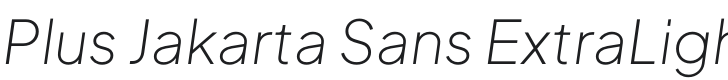 Plus Jakarta Sans ExtraLight Italic Font Preview