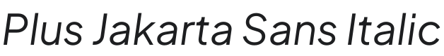 Plus Jakarta Sans Italic Font Preview