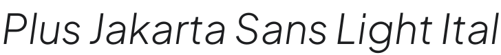 Plus Jakarta Sans Light Italic Font Preview