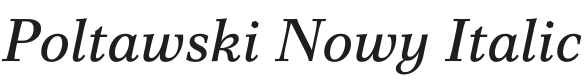Poltawski Nowy Italic Font Preview