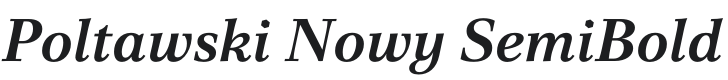 Poltawski Nowy SemiBold Italic Font Preview