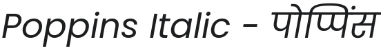 Poppins Italic Font Preview