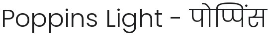 Poppins Light Font Preview