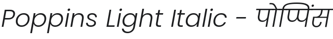 Poppins Light Italic Font Preview