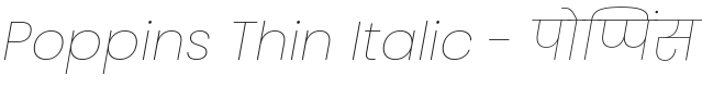 Poppins Thin Italic Font Preview