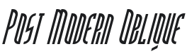 Post Modern Oblique Font Preview