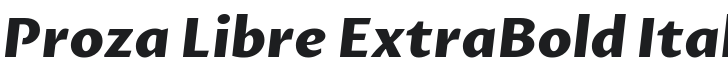 Proza Libre ExtraBold Italic Font Preview