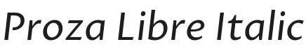 Proza Libre Italic Font Preview