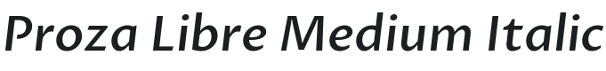 Proza Libre Medium Italic Font Preview