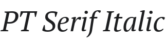 PT Serif Italic Font Preview