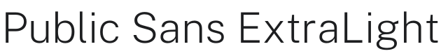 Public Sans ExtraLight Font Preview
