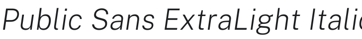 Public Sans ExtraLight Italic Font Preview