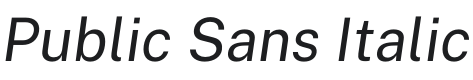 Public Sans Italic Font Preview
