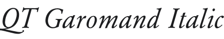 QT Garomand Italic Font Preview